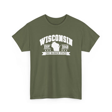 Wisconsin T‑Shirt — Plain Crewneck Cotton Tee