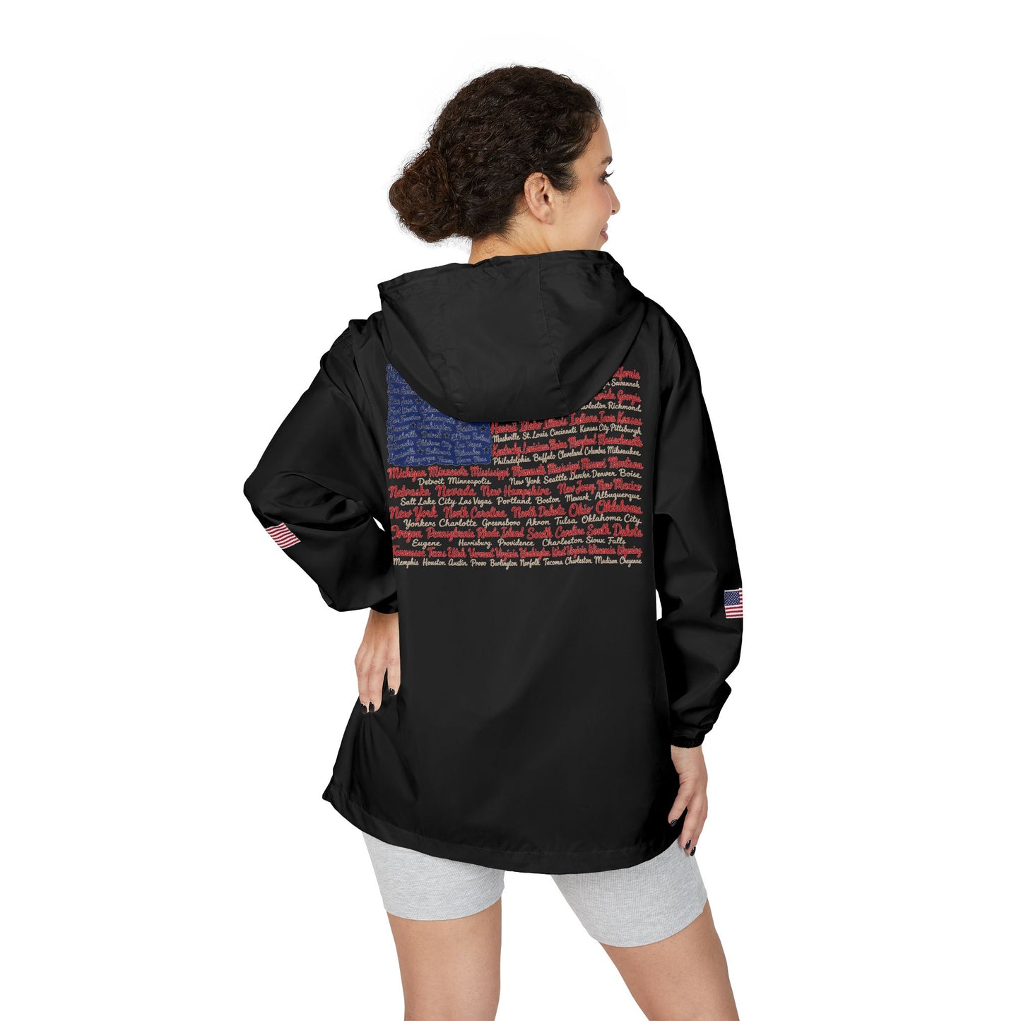 USA States & Cities American Flag Windbreaker Jacket