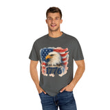 Bald Eagle w/ USA Flag Watercolor America T‑Shirt