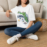 Florida Map T-Shirt — Illustrated State Landmarks & Coastal Icons
