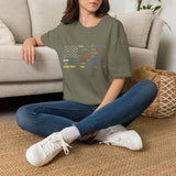 National Parks Flag T-Shirt — Colorful Badge Names (Badlands, Sequoia)
