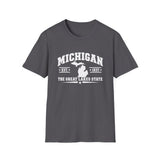 Michigan The Great Lakes State T-Shirt & Map & EST. 1837