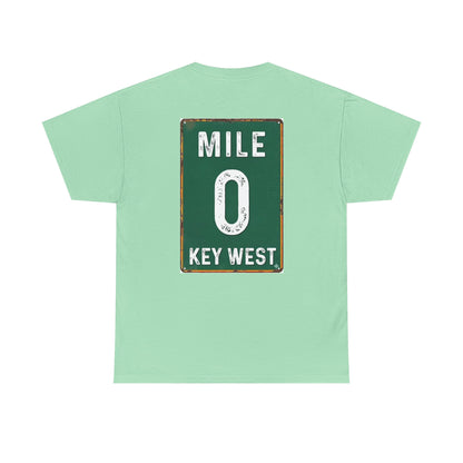Key West Mile 0 T-Shirt — Vintage Road Sign Tee