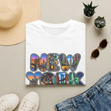 New York Graphic T-Shirt — Vintage Cityscape Lettering Tee
