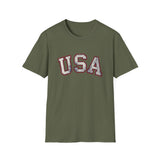 Tattered USA T-Shirt Worn Look