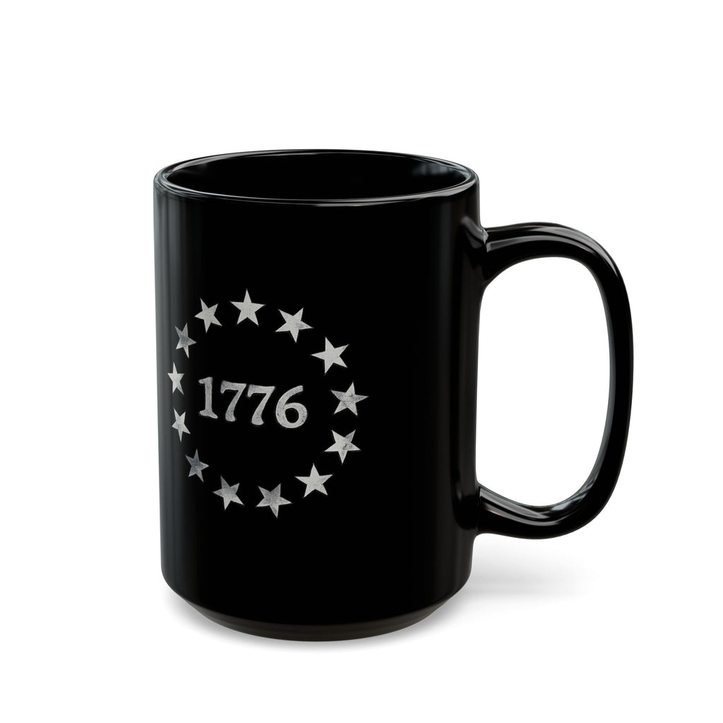 1776 Stars Circle Black Coffee Mug 15oz main product photo