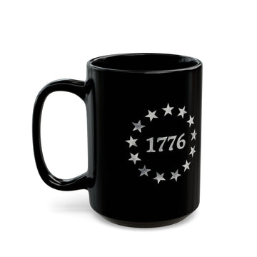 1776 Stars Circle Black Coffee Mug 15oz product photo 2