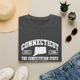 Connecticut State T-Shirt — 'The Constitution State' Vintage Map Tee (Est. 1788)