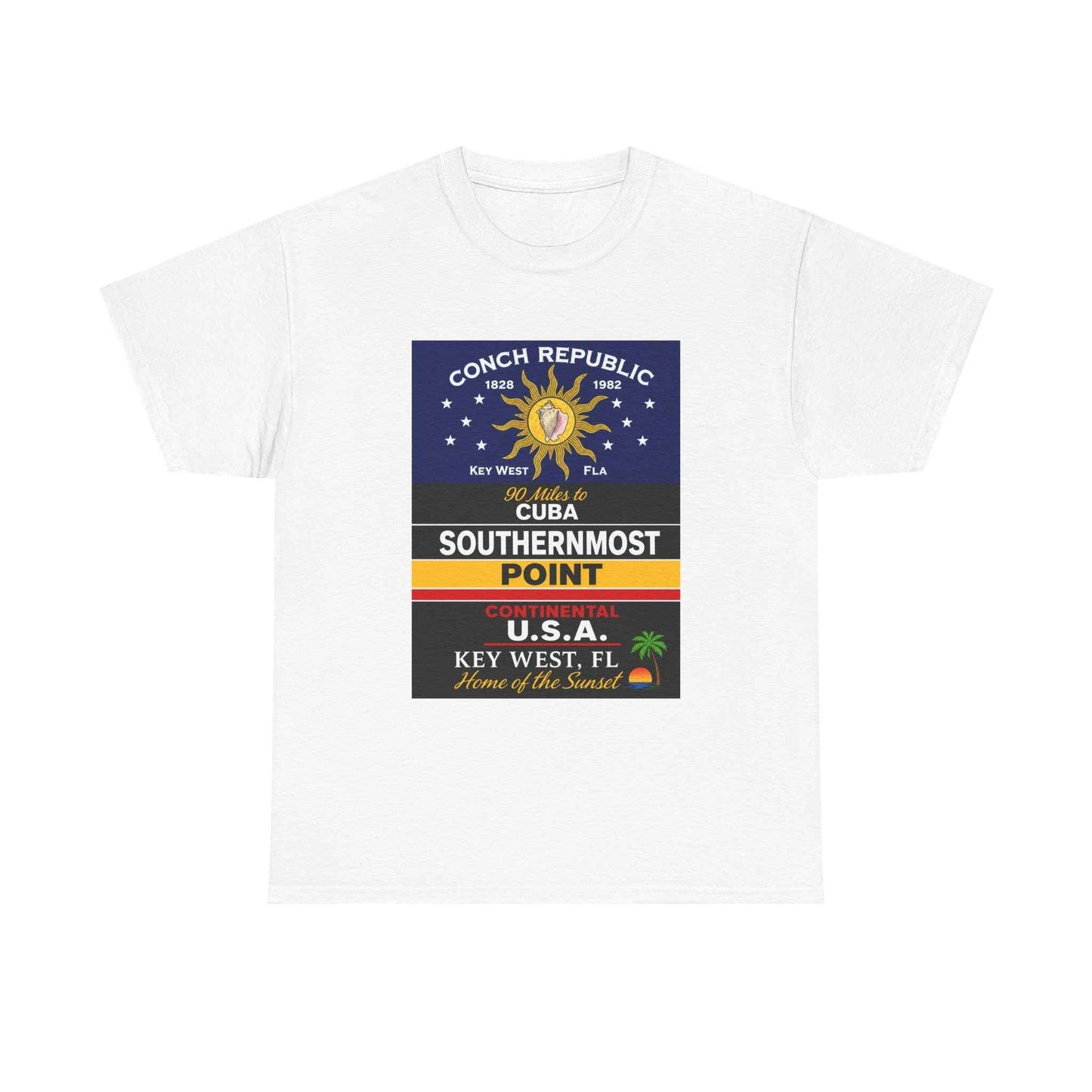Key West Southernmost Point T-Shirt — 90 Miles to Cuba to USA Vintage Tee