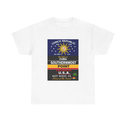 Key West Southernmost Point T-Shirt — 90 Miles to Cuba to USA Vintage Tee