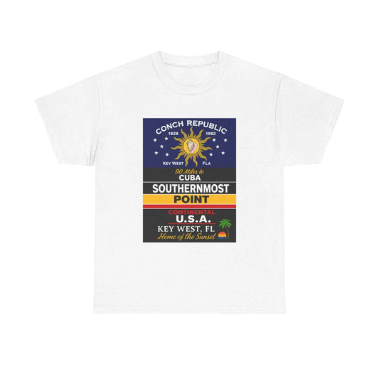 Key West Southernmost Point T-Shirt — 90 Miles to Cuba to USA Vintage Tee
