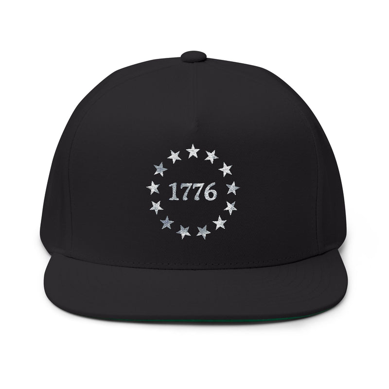 1776 Stars Embroidered Flat Bill Snapback Hat