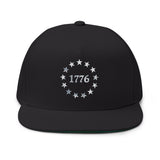 1776 Stars Embroidered Flat Bill Snapback Hat