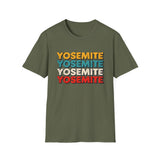 Yosemite Retro Stack T-Shirt — Vintage National Park Tee for Outdoor Lovers
