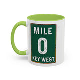 Key West Mile 0 Coffee Mug – Retro Road Sign Accent Mug