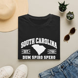 South Carolina State T-Shirt - Dum Spiro Spero Vintage Map Tee