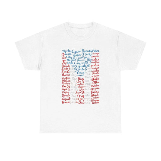 Puerto Rico Cities & Flag T-Shirt — Vintage Road Sign Tee