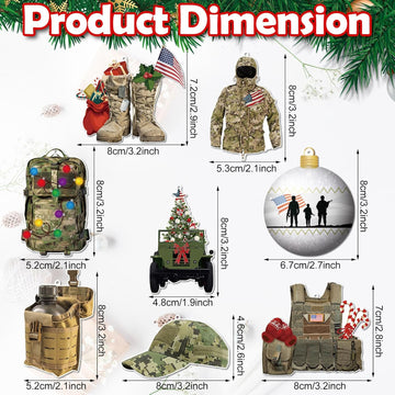 24 Pcs Army Ornaments for Christmas Tree Military Christmas Decorations product photo 3