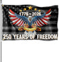 1776-2026 Bald Eagle 250 Years of Freedom American Flag 3x5