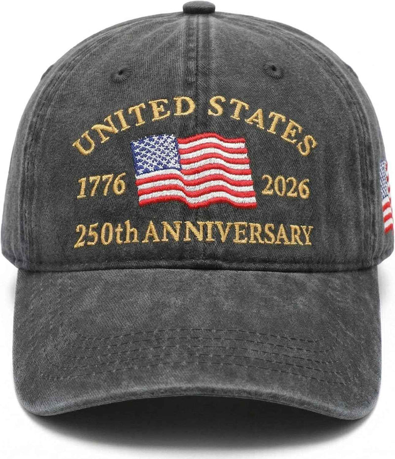 United States 1776 2026 American Flag 250th Anniversary Embroidered Hat product photo