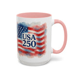 Watercolor America 250 Flag Coffee Mug