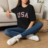 Tattered USA T-Shirt Worn Look