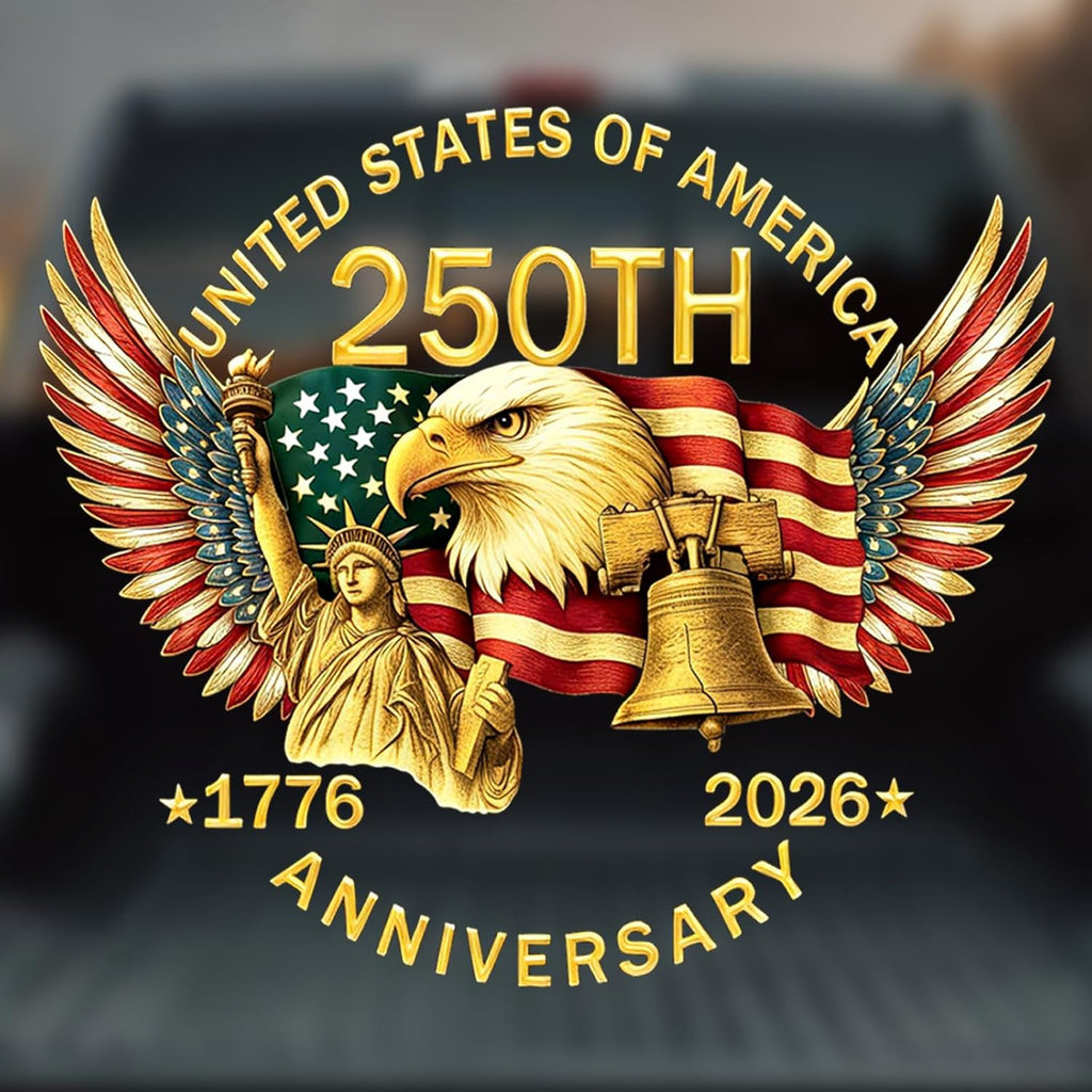 United States of America 1776 2026 Anniversary Car Window Decal product photo