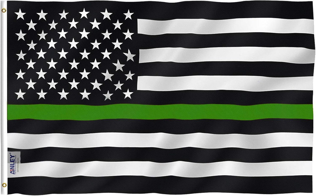 3 x 5 ft Thin Yellow Line Polyester Flag with Brass Grommets product photo