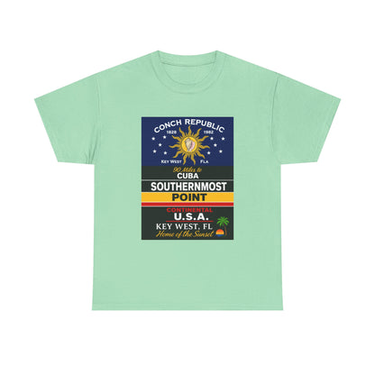 Key West Southernmost Point T-Shirt — 90 Miles to Cuba to USA Vintage Tee
