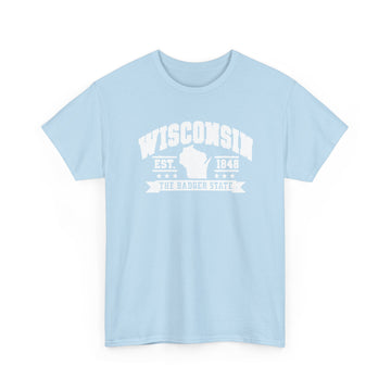 Wisconsin T‑Shirt — Plain Crewneck Cotton Tee