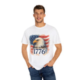 Bald Eagle w/ USA Flag Watercolor America T‑Shirt