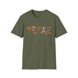 Texas Pattern T-Shirt — Western Cactus Cowhide & Serape Lettering
