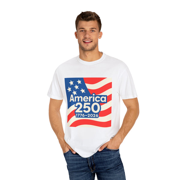 America 250 w/ USA Flag Watercolor America T‑Shirt