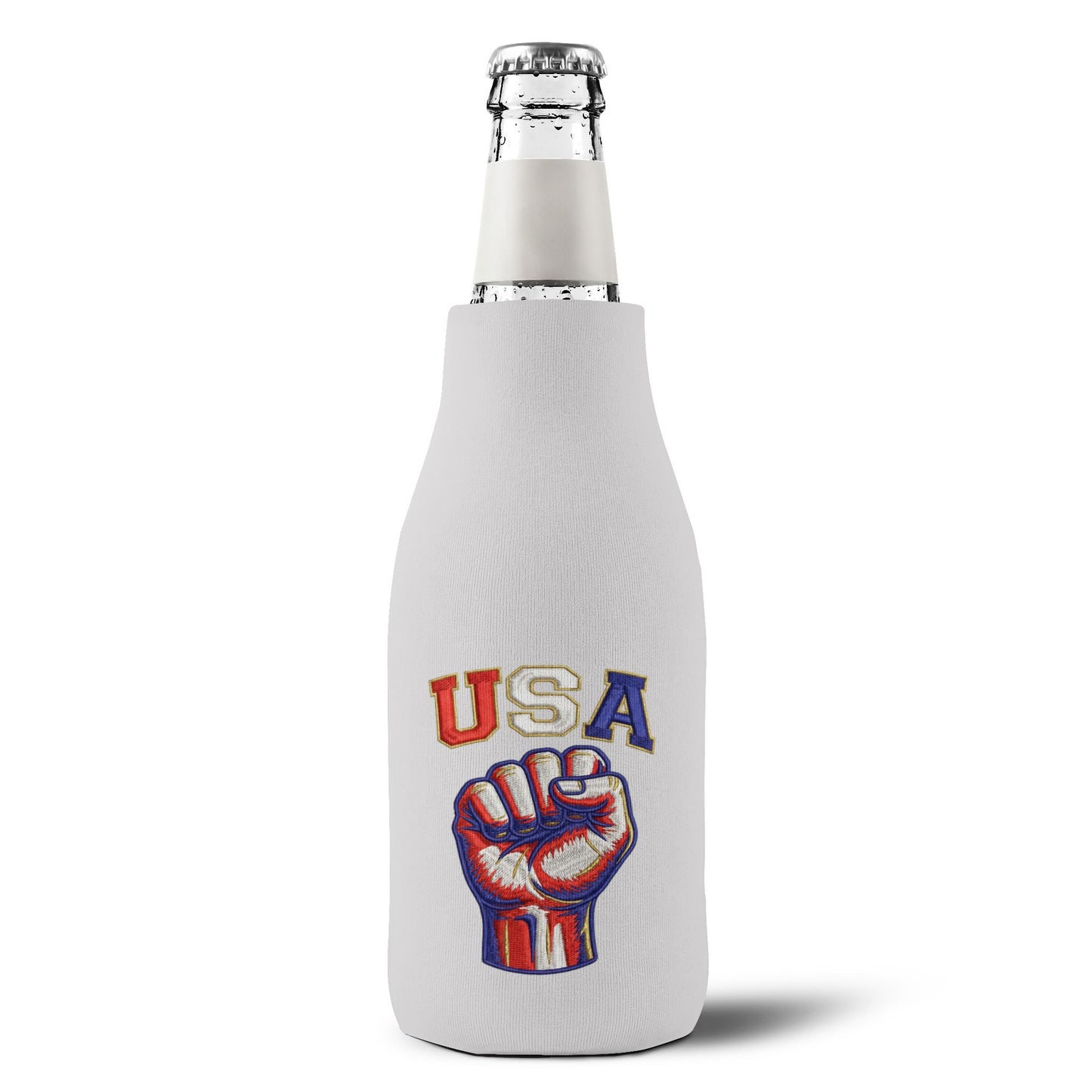 USA Zip-Up Bottle Cooler Sleeve — Patriotic USA Koozie