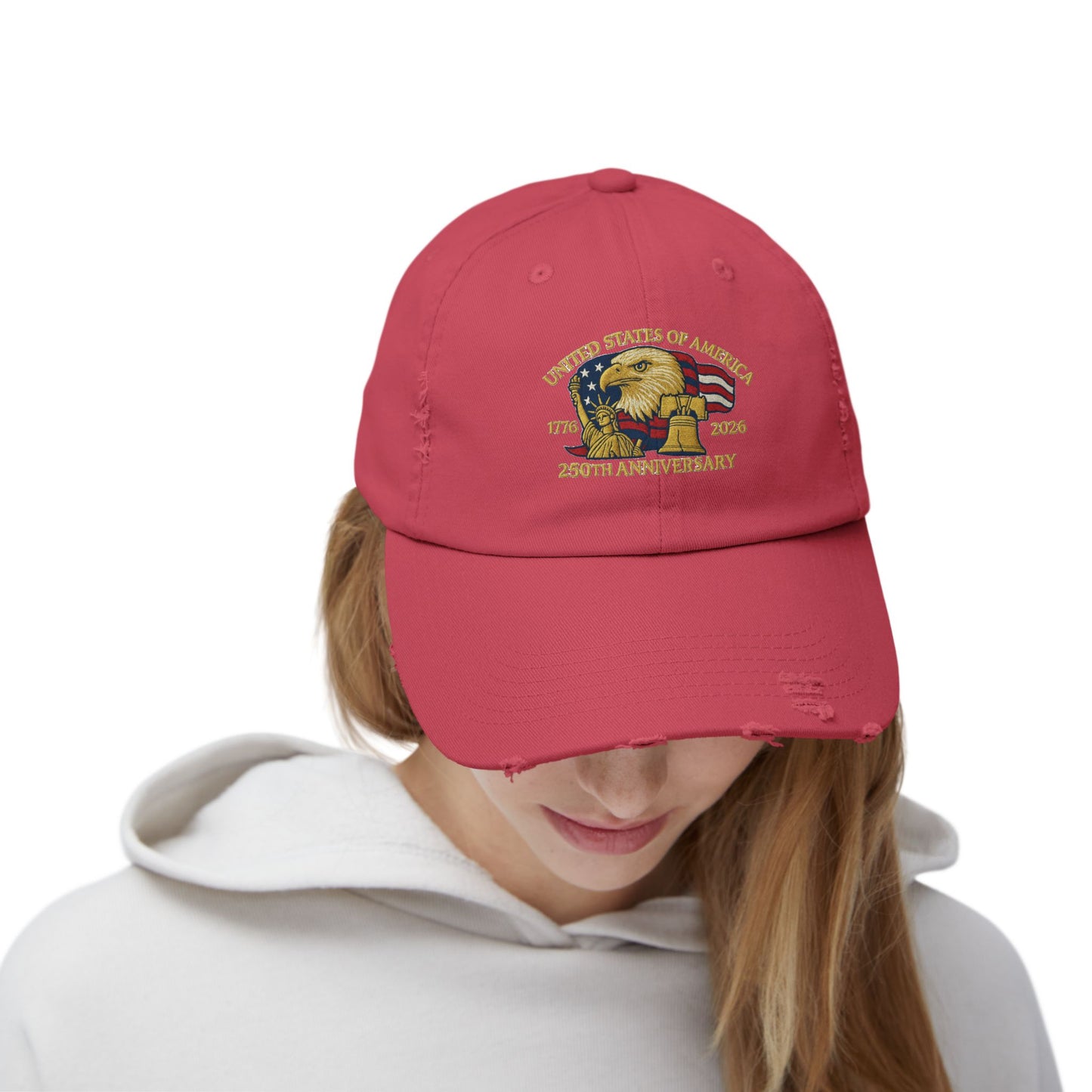 United States of America 1776-2026 Distressed Baseball Hat