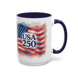 Watercolor America 250 Flag Coffee Mug