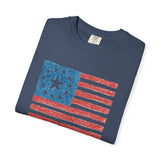 Freedom Kids Crayon Drawing American Flag T-Shirt