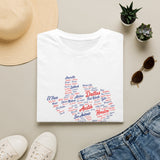 Texas City Word Cloud T-Shirt — Cities Map Design (Austin, Dallas, Houston)
