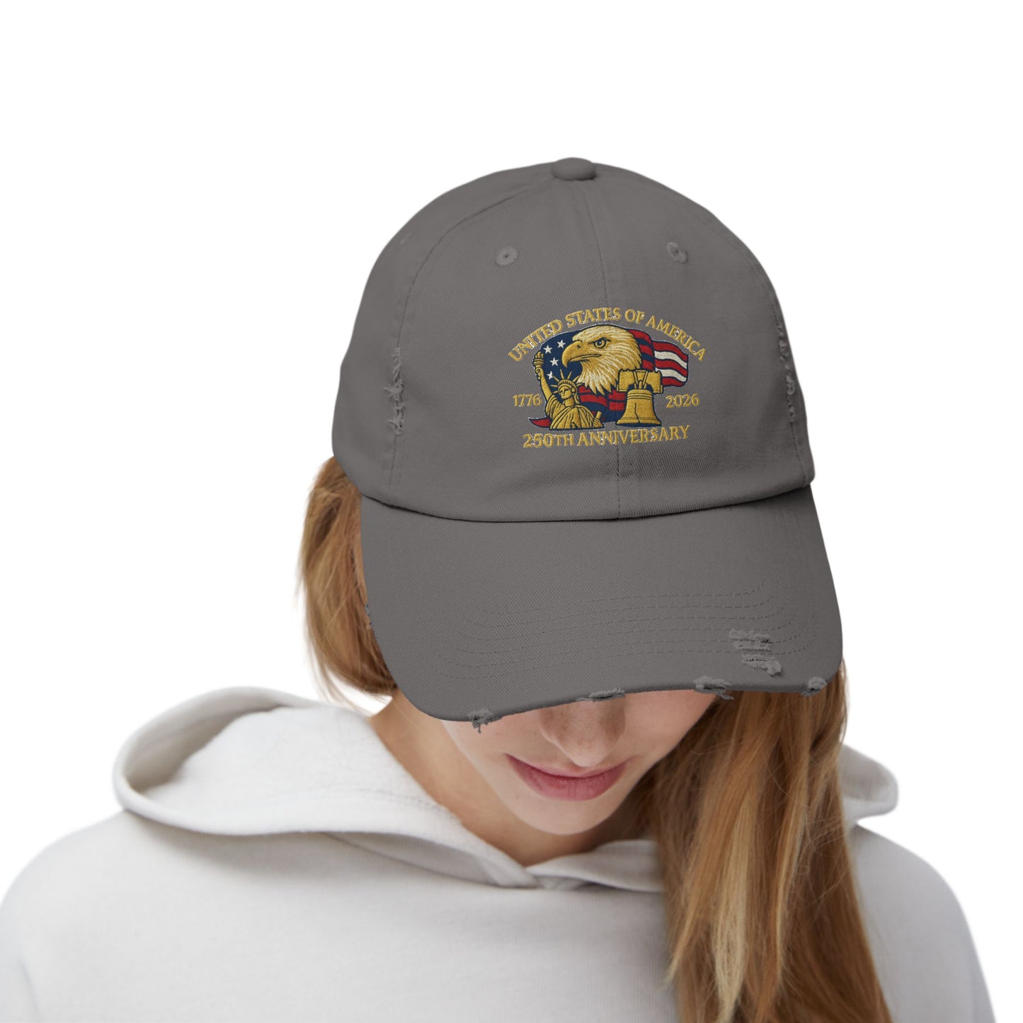United States of America 1776-2026 Distressed Baseball Hat