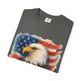 Bald Eagle w/ USA Flag Watercolor America T‑Shirt