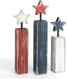 Red White and Blue Wooden Candle Decorations
