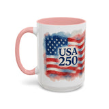 Watercolor America 250 Flag Coffee Mug
