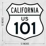US 101 California Novelty Shield Sign, | 12x12 Inches