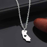 Stainless Steel State of California Necklace