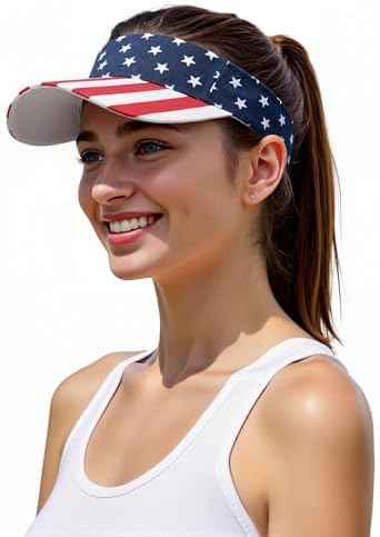 Structured Brim Quick-Dry Sun Visor Hat,Lightweight Sun Protection Sports Visor for Running Golf Tennis Women
