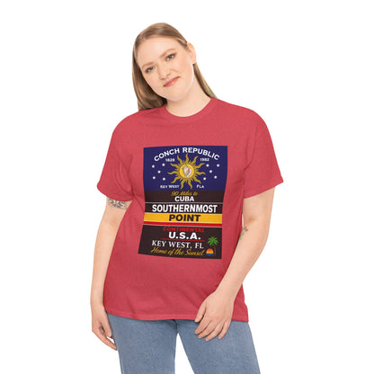 Key West Southernmost Point T-Shirt — 90 Miles to Cuba to USA Vintage Tee