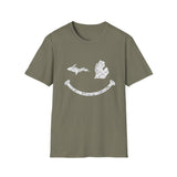 Michigan Smile T-Shirt – Distressed Upper & Lower Peninsula Graphic Tee