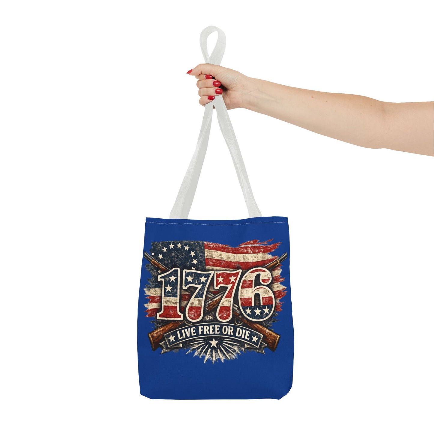 1776 'Live Free or Die' Patriotic Tote Bag