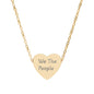 Engraved We The People Heart Necklace — Patriotic Stainless / Silver Pendant