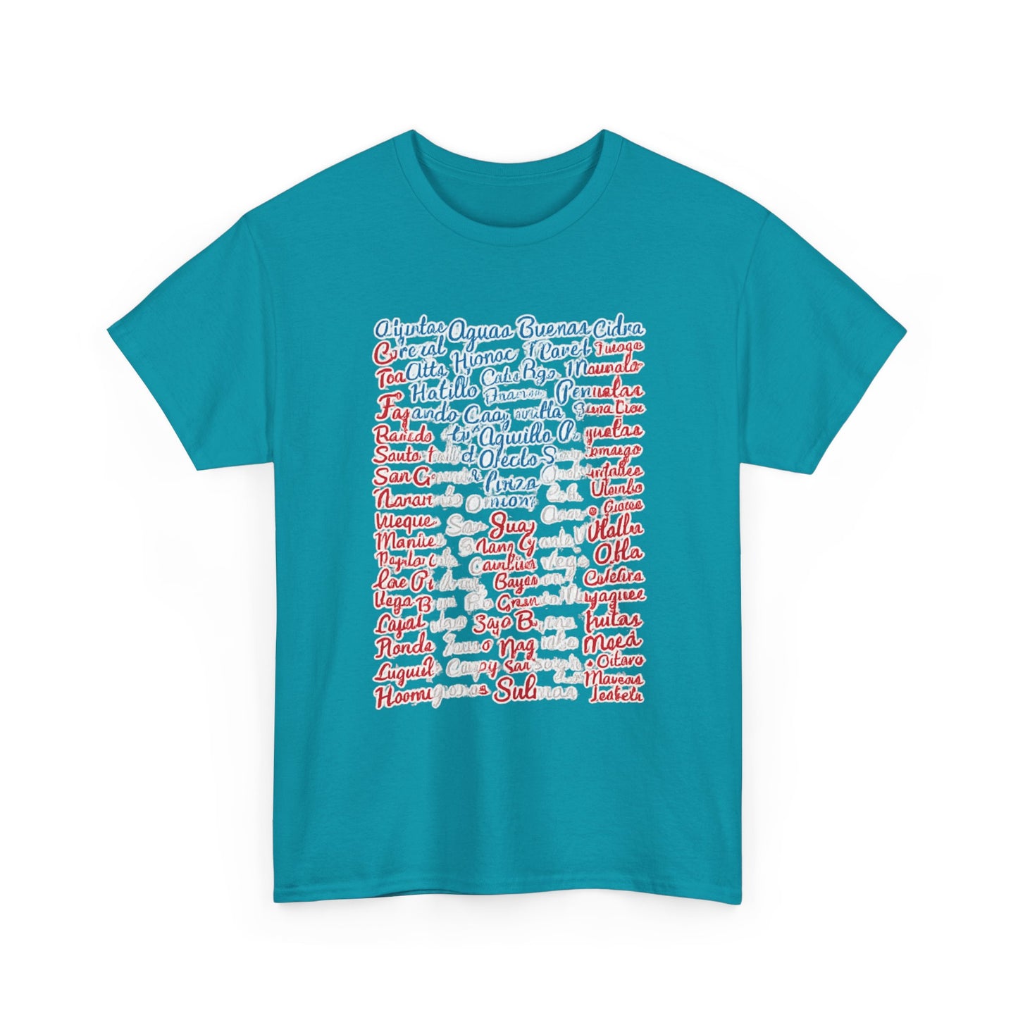 Puerto Rico Cities & Flag T-Shirt — Vintage Road Sign Tee